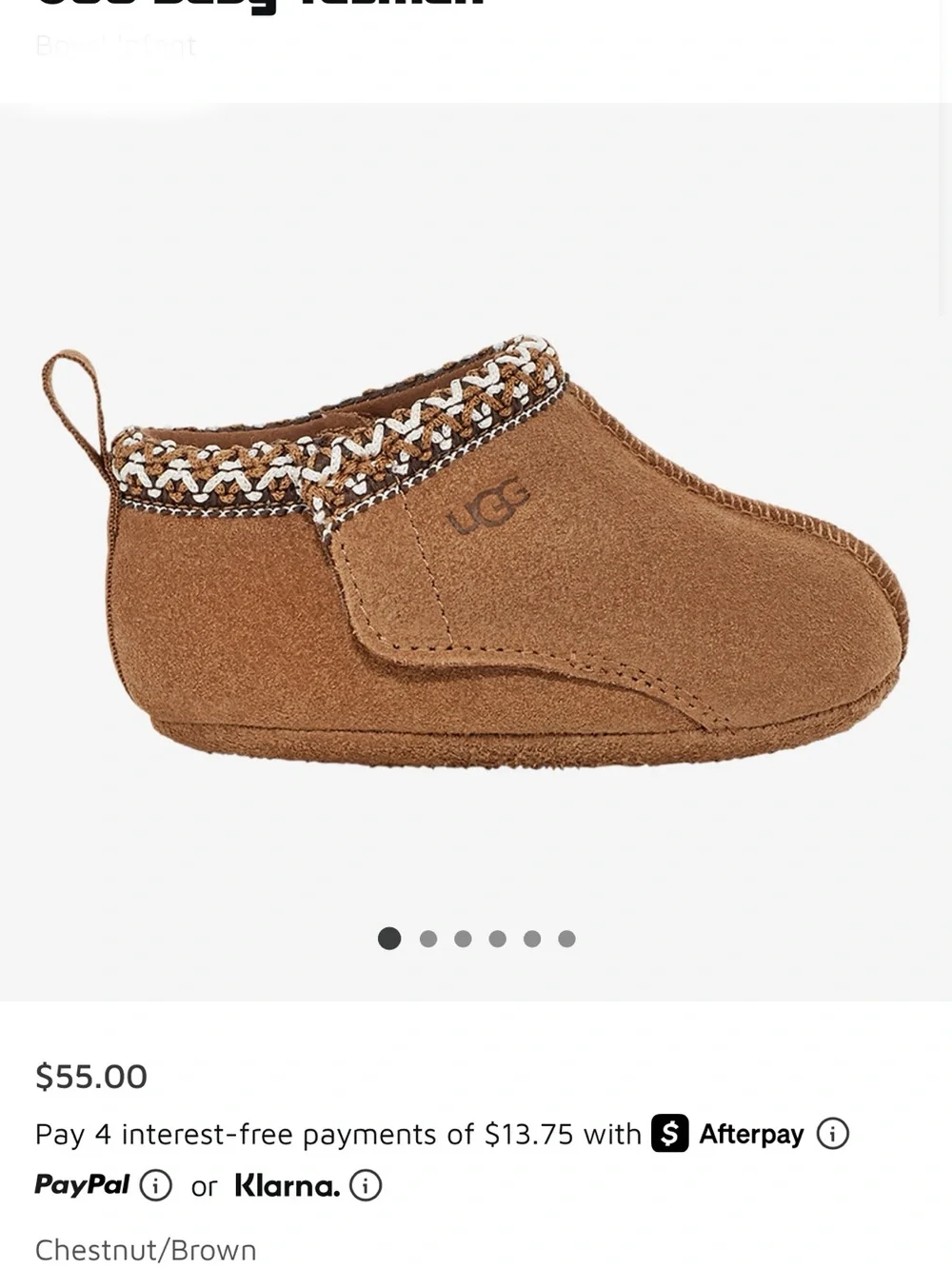 UGG Kids Chestnut Suede Moccasin Slip-Ons